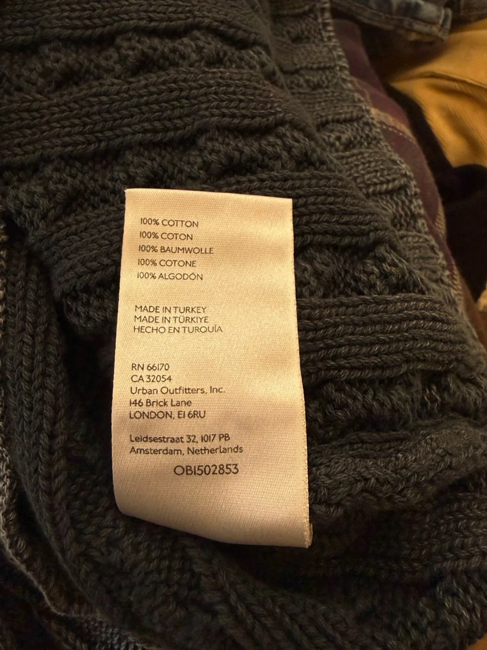 Free People Charcoal Gray Cropped Cable Knit Long Sleeve Cotton Sweater